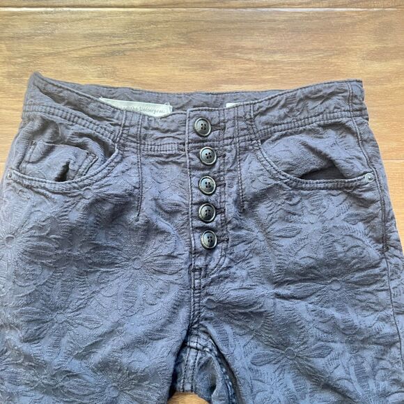 Pilcro Anthropologie Jeans Size 27 High-Rise Skinny Dark Gray Floral Textured - Picture 3 of 10